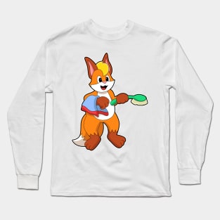 Fox with Towel & Brush Long Sleeve T-Shirt